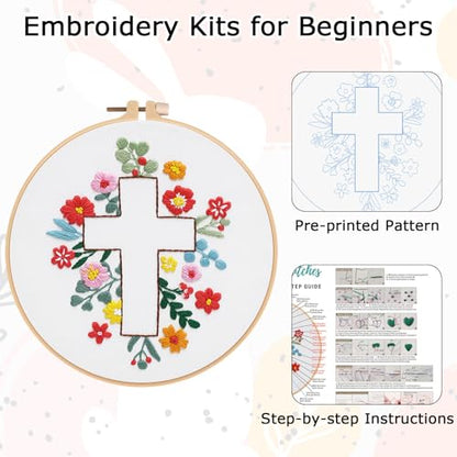 Louise Maelys Cross Embroidery Kit for Beginner(Easter Jesus) - color: Easter