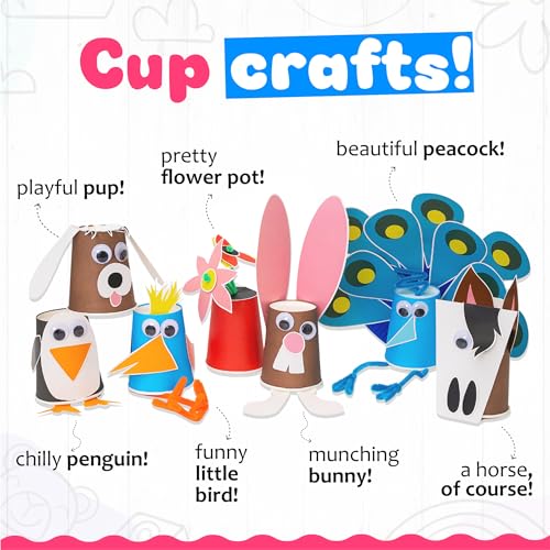 Crafty Mother 18 Paper Crafts Arts and Crafts Supplies for Kids Ages 4-8