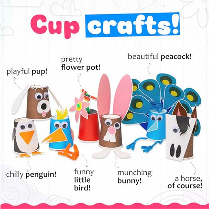 Crafty Mother 18 Paper Crafts Arts and Crafts Supplies for Kids Ages 4-8
