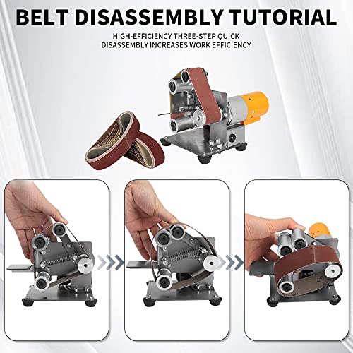 3-in-1 Mini Belt Sander Bench Grinder 7-Speed for Knife Making - color: Model.1 Universal Plus Kit, size: Model.1 Universal Plus Kit
