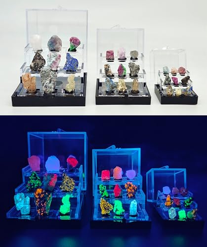 Naturally Fluorescent Mineral Specimens - Glowing Under UV - Rare Collectibles (Medium) - size: Medium