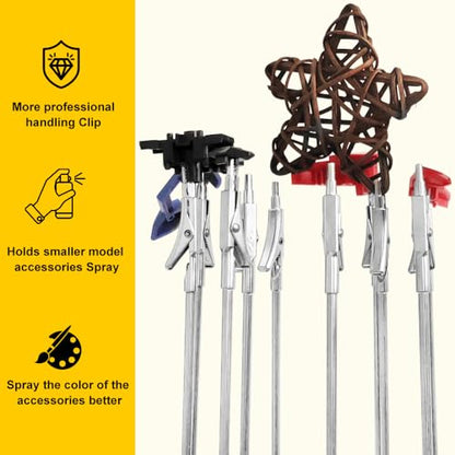 12PCS Stainless Steel Model Paint Clip with Non-Slip Design, Magnetic Accessories, and Semi-Permanent Durability for Enhanced Painting Efficiency (PMKJ034-12) - size: PMKJ034-12