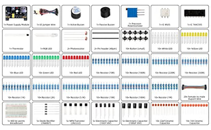 Smraza 298 Pieces Electronics Starter Kit with Breadboard for Arduino - color: Basic Starter Kit