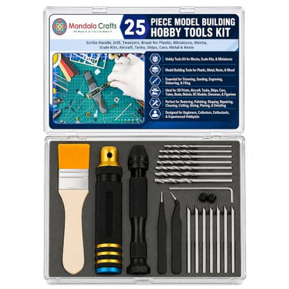 Mandala Crafts 25 PC Model Building Hobby Tools Kit for Scribing Miniatures - style: Model Metal Scribing Tool 30 PCs