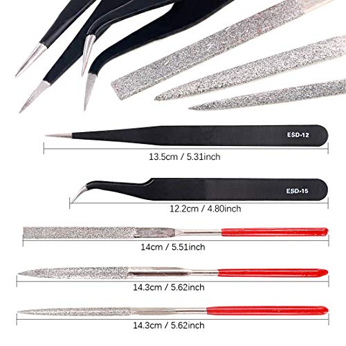 Keadic 24Pcs Modeler Basic Tools Craft Set Hobby Building Tools Kit with Model Tools Kit with a Plastic Case for Professional Model Building