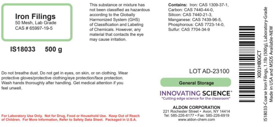 ALDON Innovating Science Coarse Iron Filings, 1.1lb (500g), Laboratory-Grade, Made in USA and MSDS Available - The Curated Chemical Collection