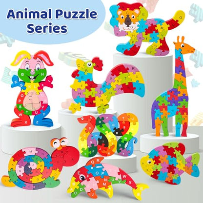 LovesTown Wooden Alphabet & Numbers Puzzle - size: Medium, style: Snake