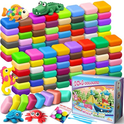 ESSENSON Air Dry Clay 104 Colors, Modeling Clay for Kids - color: 104 Colors