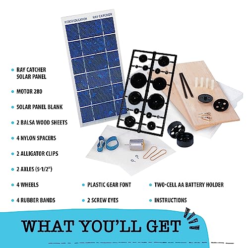 Pitsco Education Ray Catcher Solar Vehicle kit, STEM Projects for Kids Ages 12 and up, Exciting DIY Sustainable Energy Kits, Sun-Powered Car Kit, STEM Educational Construction Kits, Individual Kit