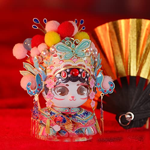 MU 3D Metal Puzzles The Chinese Opera Diva Kitty Cat Figures Model Assembling, Metal Models Kits Miniature Building for Adult, Hobby Birthday New Year Gifts Collectibles Home Decor - style: The Chinese Opera Diva