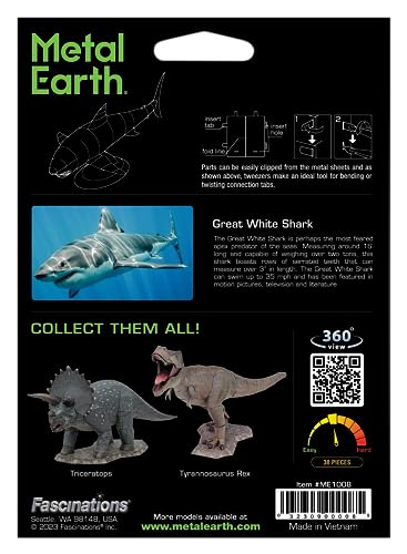 Metal Earth Great White Shark 3D Metal Model Kit Fascinations