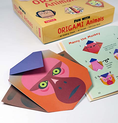 Fun with Origami Animals Kit: 40 Different Animals! Includes Colorfully Patterned Folding Sheets! Full-color 48-page Book with Simple Instructions (Ages 6 - 10)