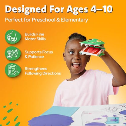 Craftikit® 20 Award-Winning Dinosaur Crafts for Kids - All-Inclusive Fun Dinosaur Crafts for Kids Ages 3-10 - Organized Toddler Craft Kit - color: Dinosaur