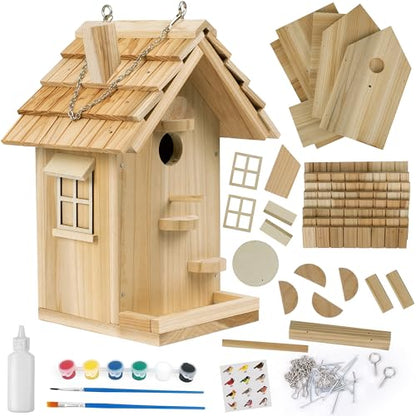 DIY Birdhouse Kit, Wooden Bird House for Adults to Build, DIY Bird House for Outside, Outdoor Woodworking Adult Crafts