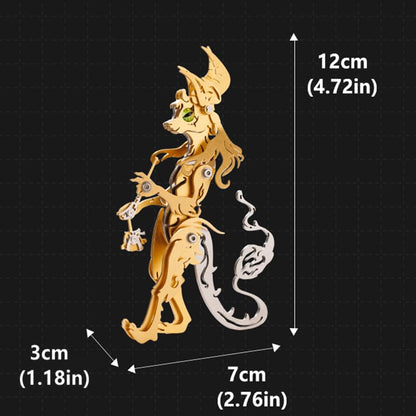 3D Metal Puzzle Pipe Elder Cat, Silver - color: Pipe Elder Cat Silver