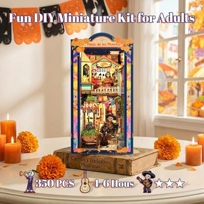 Fsolis Book Nook Kit for Adults - Día De Muertos - color: Plaza De Los Muertos