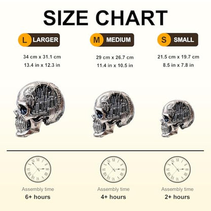 City Skull Puzzles Adults Gifts Wooden 175 Pieces 11.4 * 10.5in - color: City Skull, size: Medium