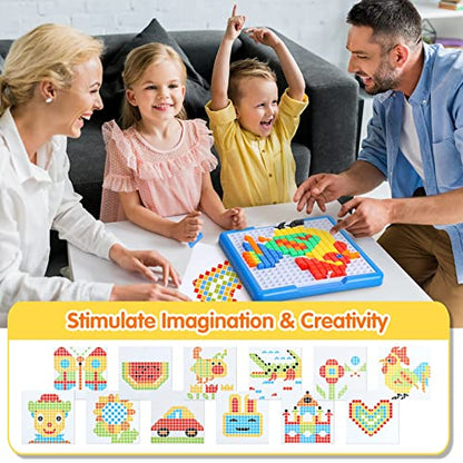 ZOZOPLAY Large Cube Mosaic Puzzle, 490-Piece STEM Learning Building Blocks
