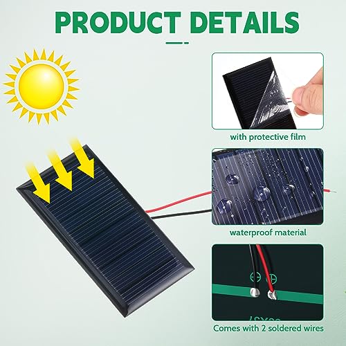 Retisee 30 Pcs Small Solar Panels Mini Polycrystalline Solar Cells