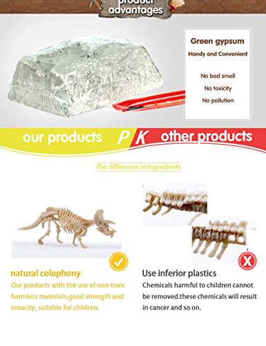 Dinosaur Excavation Kits for Kids,Dino Dig Kits T-Rex,Triceratops and Diplodocus,Dinosaur Fossil Excavation Kits,Children's Popular Science Education Toys - Dinosaur DIY Toys（Three-piece Suit）