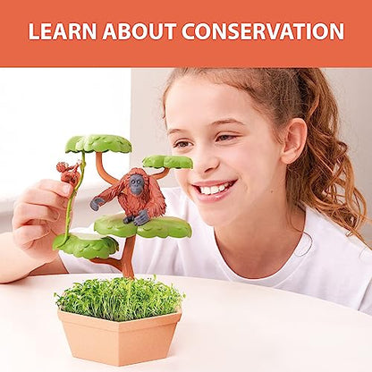 Wild Scenes Orangutans' Treetop Adventure - Grow & Play Kit Environmentally Friendly Wildlife Conservation Toy - Animal Playset for Kids Ages 4 and Up - style: Orangutans' Treetop