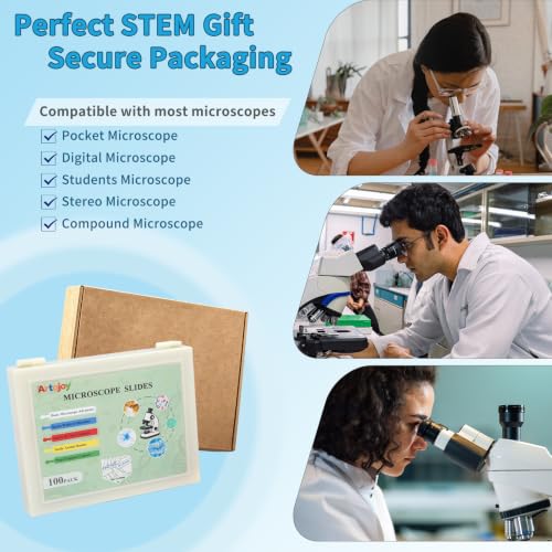 100PCS Prepared Microscope Slides 5 Themed Sets for STEM Education