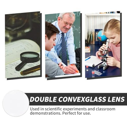 25mm, 40mm, 50mm Diameter Double Convex Lens Physics Teaching Tools, Optical Lenses Kit for Junior High School Physics Laboratory Experiment Double Convex Lens,Clear - size: 25/40/50mm, style: Double convex lens