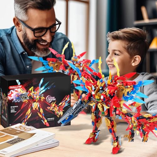 Phoenix Mecha Building Toy Transform Robotic Set Hero Figure Model Kit - style: Vermilion Bird