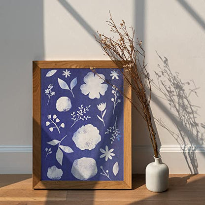 40 Sheets Sun Print Kit Cyanotype Paper, A5 Sun Art Printing Sunprint Paper, High Sensitive Nature Solar Activated Papers for Arts Crafts DIY Project (5.8x8.3 Inch)