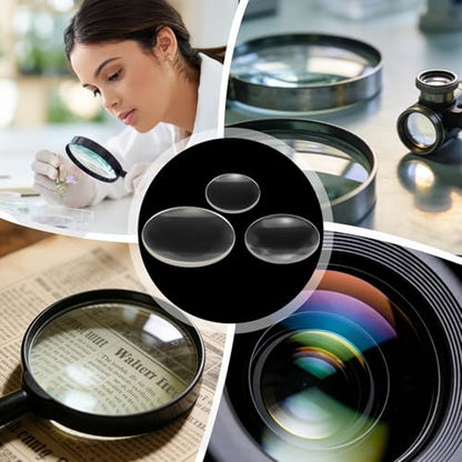 PATIKIL 3pcs Concave Lens 3 Sizes Focal Length Round Glass Magnifying Lens