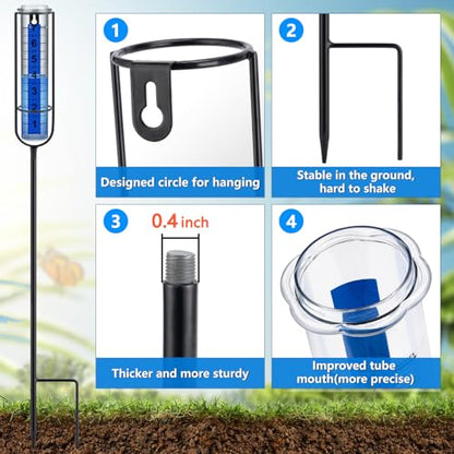 Rain Gauge Outdoor, 7"Accurate rain gauges Large Clear Numbers for Garden - size: Large Scale rain guage