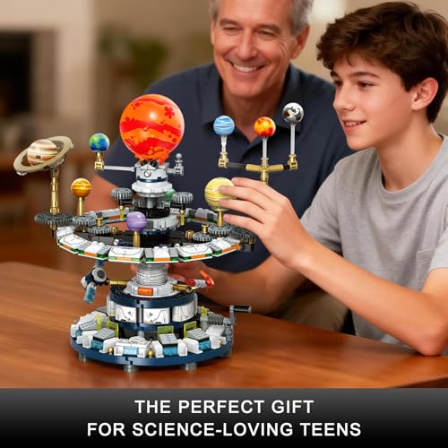 Rotatable Solar System Building Set, Space Exploration Building Blocks Set, Solar System Toys for Birthday for Teens Ages 12-14+ (963pcs)