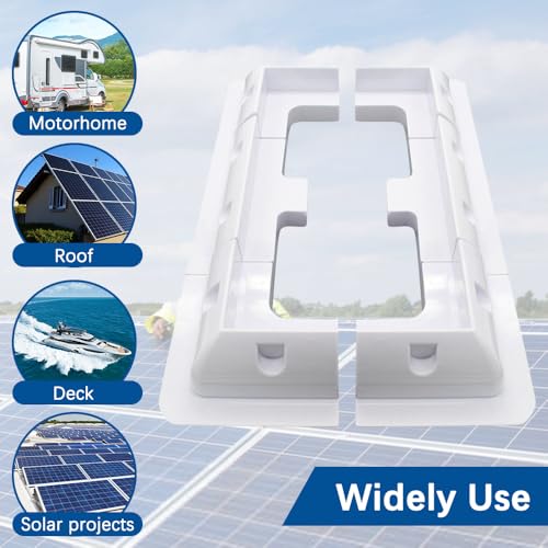 4pcs Solar Panel Mounting Brackets Kit, Dill-Free, UV Resistant, for RV, Truck, Camper, Boat (4 pcs Corner mounting Brackets, White)