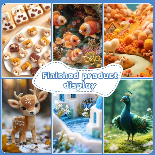 SOCNITC 70 Colors Needle Felting Kits Needle Felting Supplies with Tools - color: 70 Colors