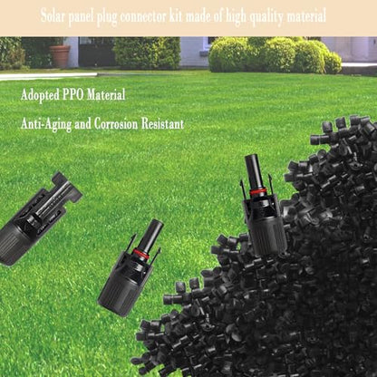 20PCS IP67 Waterproof Solar Connector Solar Panel Cable 5 Pairs - size: Solar Kit 10 Pair