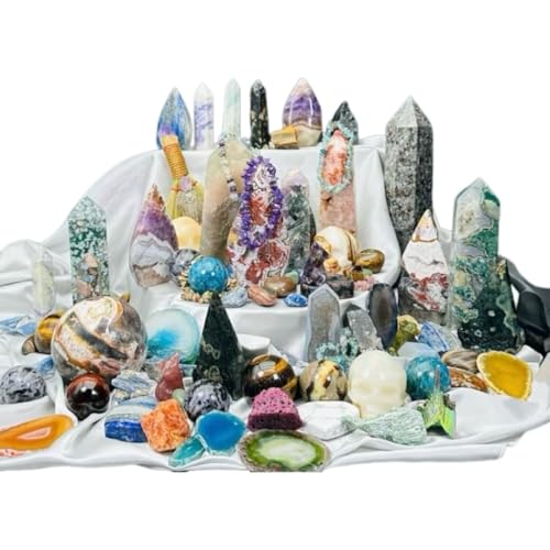 1-6lb Crystal Mystery Box - Surprise Selection of Healing Stones, Worry Stones, Raw Crystals & More (4lb) - size: 4lb