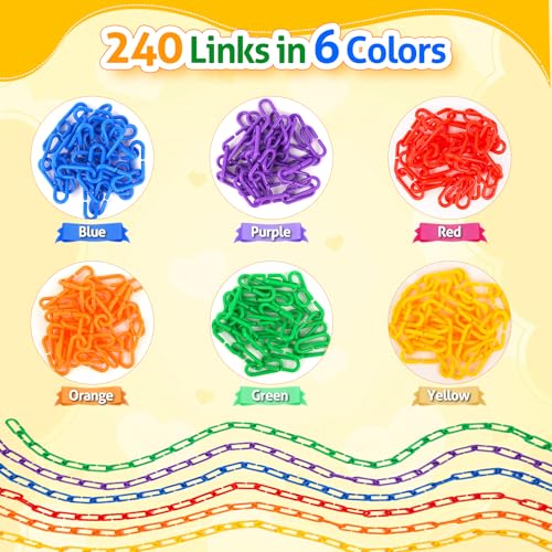 Fine Motor Skills Toys Plastic Chain Links Counting Games for Kids
