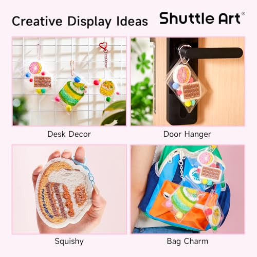 Shuttle Art 105 Pcs Magic Foam Texture Painting Kit Dessert Series: 24 Dessert Foam Pieces, Slime, Clay, Pastry Display Case, 12 Acrylic Paint Markers, Magical 3D Effect DIY Art for Kids Ages 3-12 - color: Dessert Series - 105 Pcs