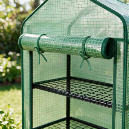 5‑Tier Mini Greenhouse, Small Walk‑in Plant Green House, Green - color: Green B, size: Mini