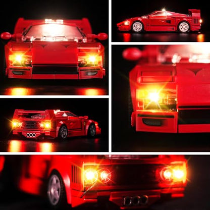 LED Lighting Compatible with LEGO Ferrari F40 Supercar 76934, Light Kit Compatible with LEGO 76934, Giving Light to Model, NOT Included The Model Set(Typical Version)