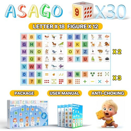 Magnetic Blocks for Kids Ages 3+, 3D Alphabet & STEM Building Cubes - style: Printed-30PCS(1.34in)
