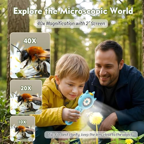 Kids Microscope, 500X Handheld Microscope for Kids, Blue - color: Blue