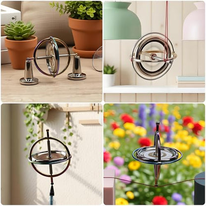 Joytech Precision Gyroscope Kill Time Metal Anti-Gravity Spinner Balance Toy Colorful JA05 - color: Colorful