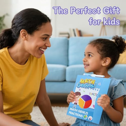 Magnetic Fraction Educational Puzzle with Fraction Tiles & Circles, Math Manipulatives Montessori Learning Toys to Help Kids Learn Fractions and Build Early Math Skills (Blue) - style: Blue