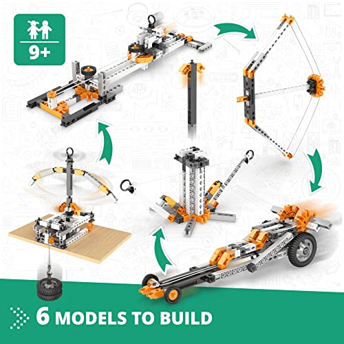 Engino STEM Toys, Physics Laws: Inertia, Friction & Circular Motion, Engineering Kit for Kids 9+, Creative STEM Projects, Gifts for Boys & Girls, Building Toys (6 Model Options)