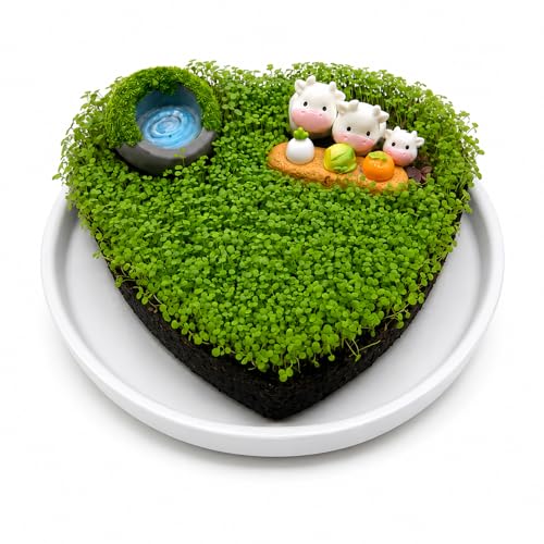 Plant Growing Kit for Kids, Heart-Shaped DIY Mini Garden with Peat Moss & Coco Coir, Planting Activity Kit with Tray and Decorations, Indoor Gardening Gift for Kids - size: Bunny Decor