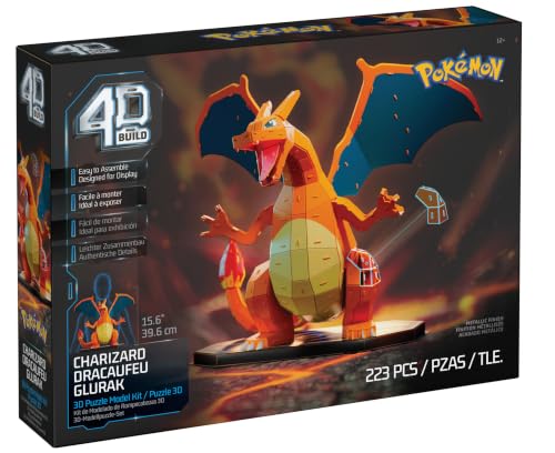 4D Build Pokémon Charizard 3D Puzzle Model Kit, Desk Décor, Shelf Display - style: Charizard 223 pcs