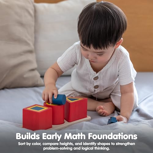 PlanToys® Nesting Puzzle Wooden Toy Set for Kids Ages 3+ Montessori Gift - color: Nesting Puzzle