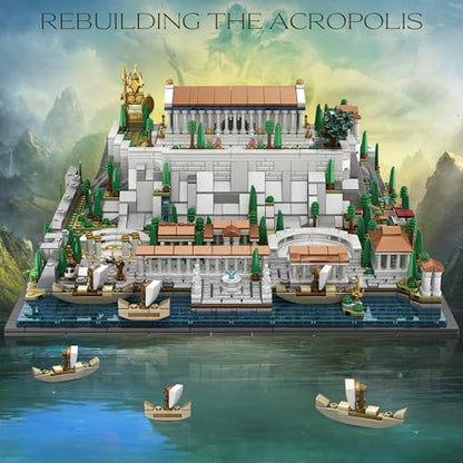 Architecture Acropolis Castle, Famous Landmark Architecture Athenian Acropolis Building Block Sets, Collectible Exhibition Model for Children and Adults