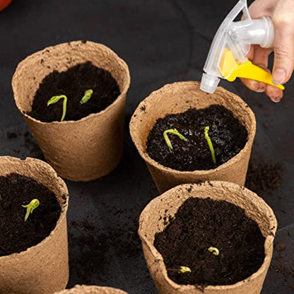 INCIKITI 40Pcs 3.15 Inch Peat Pots, Biodegradable Eco-Friendly Round Plant Seedling Starters Kit, Seed Germination Trays with 10 Labels for Flower Vegetable Tomato Saplings & Herb Germination, Khaki - size: 40 Pack